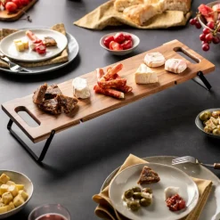 ACACIA LUX Prancha Para Servir /mesa Preto, Natural