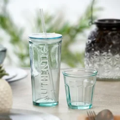 AUTHENTIC Copo Com Palha Transparente