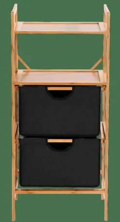 BAMBOO Cómoda De 2 Gavetas Preto, Natural