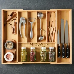 BAMBOO Organizador Gaveta Extensível Natural