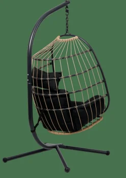 BAZAI Cadeira Pendente Com Suporte Preto