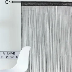 BLACK Cortina De Franjas Preto