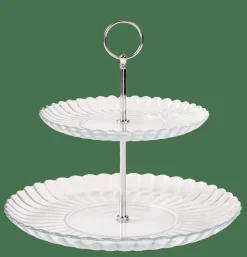 DAHLITA Prato Para Servir Com 2 Andares Transparente