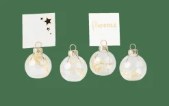 DRY FLOWER Suporte Cartão Nome Conjunto De 4 Transparente