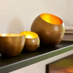 GIMINI Porta-velas Para Lamparinas Acobreado