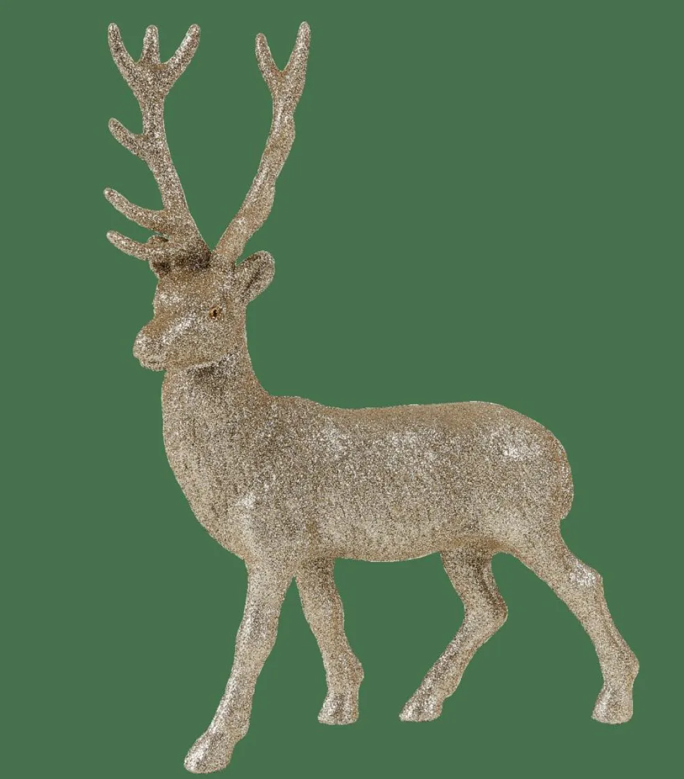 GOLD DEER Decoração Em Pé Dourado