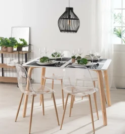 ICE Cadeira Sala De Jantar Transparente, Natural