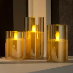 ION Vela LED Conjunto De 3 Âmbar