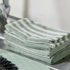 LAURENT Panos De Cozinha Conjunto De 3 Verde