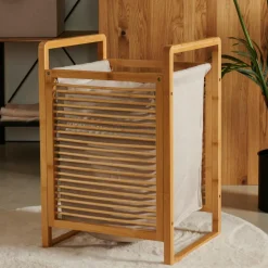 LINOLUX BAMBOE Cesto Para Roupa Suja Natural