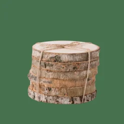 MADERA Bases Para Copo Conjunto De 6 Natural