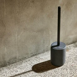 MOON Escova Sanita Em Suporte Preto, Cinzento Escuro