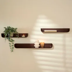 NOMA Conjunto 3 Estantes Para Pendurar Castanho