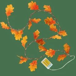 OAK LEAF Grinalda Iluminada Castanho