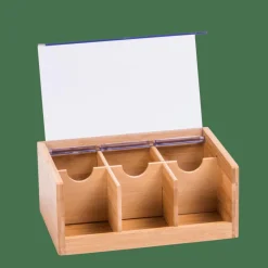 PANDA Caixa Para Chá Com 6 Compartimentos Transparente, Natural