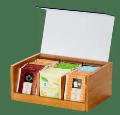 PANDA Caixa Para Chá Com 6 Compartimentos Transparente, Natural