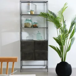 PHARMA Estante De Parede Com 4 Gavetas Preto