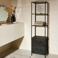 PHARMA Estante De Parede Com 2 Gavetas Preto