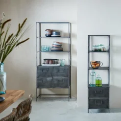 PHARMA Estante De Parede Com 2 Gavetas Preto