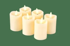 RUSTIC Velas LED Conjunto De 6 Marfim