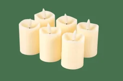 RUSTIC Velas LED Conjunto De 6 Marfim