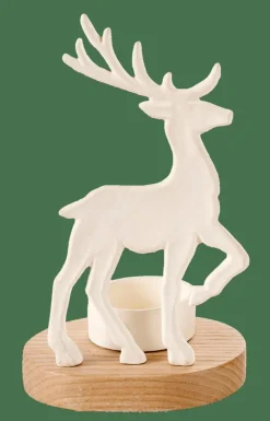 SCANDY DEER Porta-vela Para Lamparina Branco, Natural