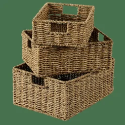 SEAGRASS Cesto Gaveta Com Pegas Natural
