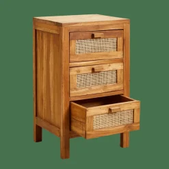 TECK Cómoda De 3 Gavetas Natural