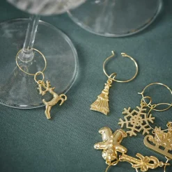 X-MAS GLAM Marcadores De Copo Conjunto De 6 Dourado