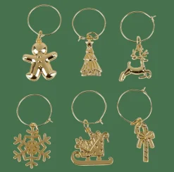 X-MAS GLAM Marcadores De Copo Conjunto De 6 Dourado