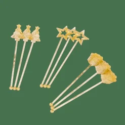 X-MAS Misturadores Conjunto De 12 Mistura De 3 Formas Dourado, Transparente