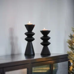 ZIGZAG Porta-velas Para Lamparinas Preto